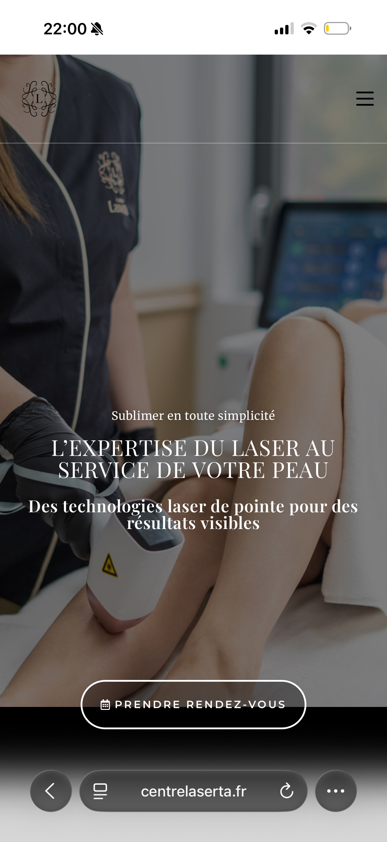 Centre Laserta sur téléphone